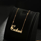 Personalized Name Necklace Stainless Steel Blade Box Chain Pendant Necklace