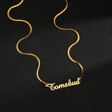 Personalized Name Necklace Stainless Steel Blade Box Chain Pendant Necklace