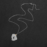 Name Necklace Baby Feet Engraved Stainless Steel