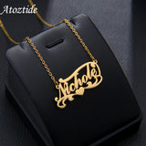 Atoztide Personalized Nameplate Necklace for Women