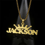 Personalized Name Necklace with Crown Glamour