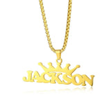 Personalized Name Necklace with Crown Glamour