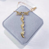 Stainless Steel Personalized Multi Name MOM Heart Necklace