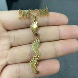 Stainless Steel Personalized Multi Name MOM Heart Necklace
