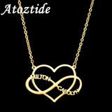 Atoztide Infinity Two Name Necklaces for Women