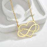 Atoztide Infinity Two Name Necklaces for Women