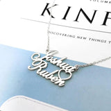 Romantic Double Name Necklace Couple Jewelry Stainless Steel Personalized Love