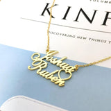 Romantic Double Name Necklace Couple Jewelry Stainless Steel Personalized Love