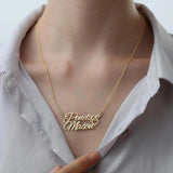 Romantic Double Name Necklace Couple Jewelry Stainless Steel Personalized Love