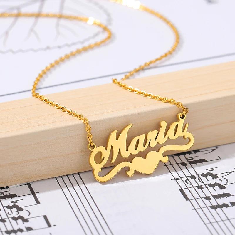 Personalized Heart Ribbon Necklaces For Women
