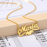 Personalized Heart Ribbon Necklaces For Women
