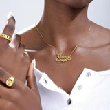 Personalized Heart Ribbon Necklaces For Women