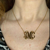 Monogram Necklace For Women Initials Letter Pendant Stainless Steel Boho Jewelry