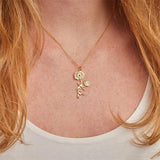 Personalized Birth Month Flower Name Necklace Stainless Steel Choker