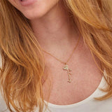 Personalized Birth Month Flower Name Necklace Stainless Steel Choker