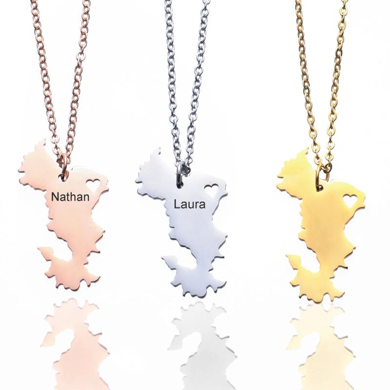 Mayotte Necklace Mayotte Jewelry Engrave Letters High Steel Drop YP4108