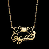Personalized Love Bird Butterfly Name Necklaces for Women