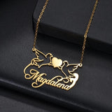 Personalized Love Bird Butterfly Name Necklaces for Women