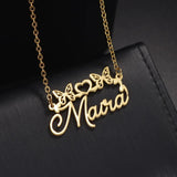 Personalized Love Bird Butterfly Name Necklaces for Women