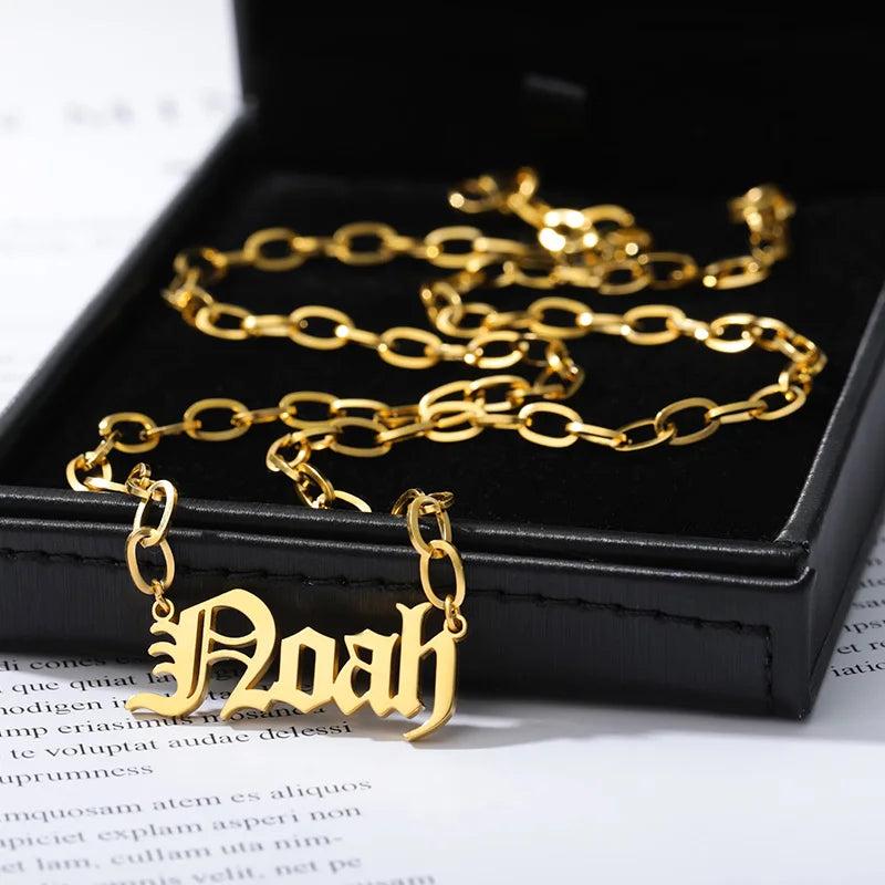 Personalized Name Necklace English Name Jewelry Stainless Steel Necklace Pendant