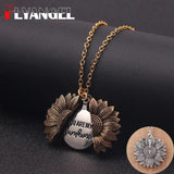 Sunshine Necklace Locket with Engraved Message Pendant for Women