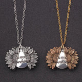 Sunshine Necklace Locket with Engraved Message Pendant for Women