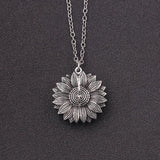 Sunshine Necklace Locket with Engraved Message Pendant for Women