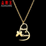 Personalized Butterfly Heart Name Necklace for Women