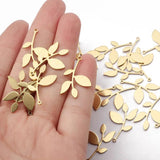 20pcs Brass Leaf Charms for DIY Necklace Earrings