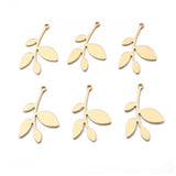 20pcs Brass Leaf Charms for DIY Necklace Earrings