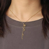 Custom Handwriting Style Name Necklace with Flower