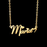 Butterfly Heart Name Necklace Stainless Steel for Women Girls