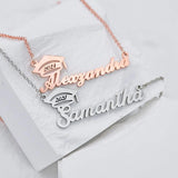 Grad Hat Necklace Nameplate Stainless Steel Personalized Name Necklace