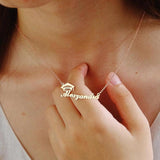 Grad Hat Necklace Nameplate Stainless Steel Personalized Name Necklace