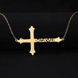 Nextvance Stainless Steel Name Cross Necklace Personalized Pendant