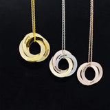 Circle Initial Family Name Engraved Necklace Stainless Steel