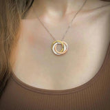 Circle Initial Family Name Engraved Necklace Stainless Steel