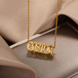 Cat Feather Necklace Stainless Steel Charm Necklace