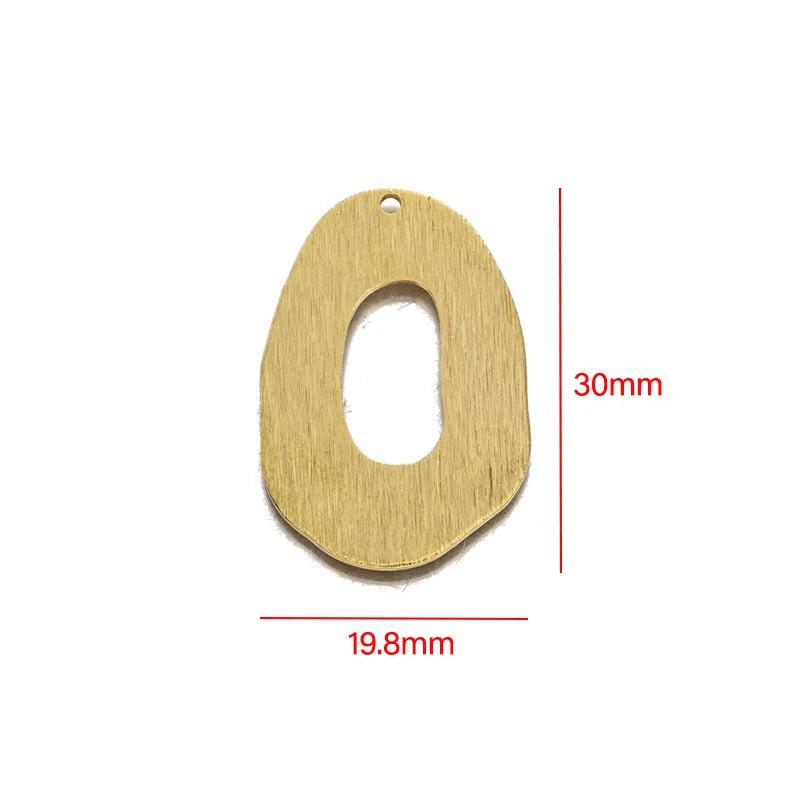 10pcs Brass Geometry Oval Hollow Charms for DIY Earring Necklace Making