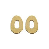 10pcs Brass Geometry Oval Hollow Charms for DIY Earring Necklace Making