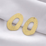 10pcs Brass Geometry Oval Hollow Charms for DIY Earring Necklace Making