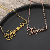 Hollow Heart Name Necklace Stainless Steel Jewelry