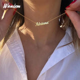 Personalized Name Necklace Stainless Steel Letter Pendant