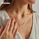 Personalized Name Necklace Stainless Steel Letter Pendant