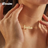 Personalized Name Necklace Stainless Steel Letter Pendant