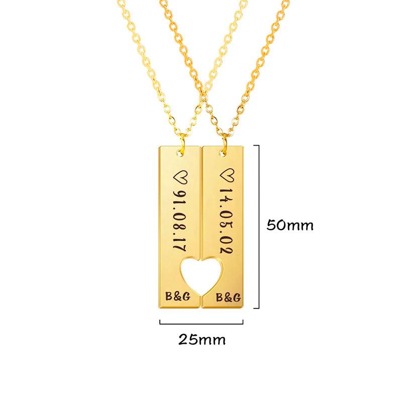 Lemegeton Personalized Name Necklace For Women Couples Engraving Name