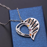 Heart Pendant Necklace with 6 Engraved Names