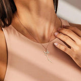 Personalized Birth Flower Name Necklace Stainless Steel Choker