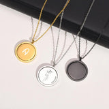 Personalized Spinner Necklace Pendant, Name Picture Stainless Steel Necklace