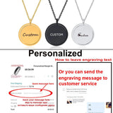 Personalized Spinner Necklace Pendant, Name Picture Stainless Steel Necklace